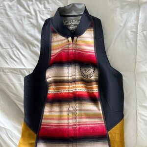 Billabong Surf Capsule Salty Dayz red yellow stripe surf zip 1mm wetsuit vest 6